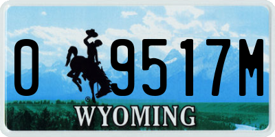 WY license plate 09517M