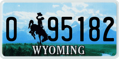WY license plate 095182