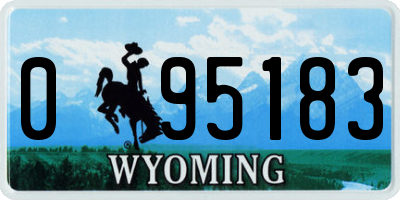 WY license plate 095183