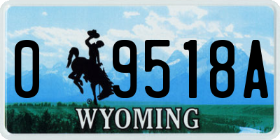 WY license plate 09518A