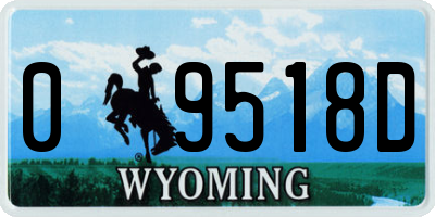 WY license plate 09518D