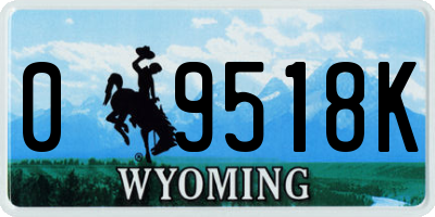 WY license plate 09518K
