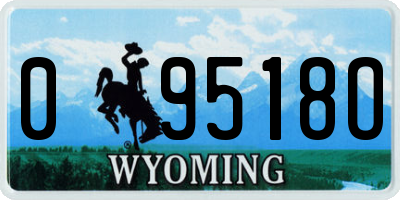 WY license plate 09518O