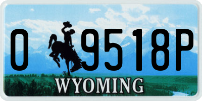 WY license plate 09518P
