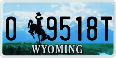WY license plate 09518T