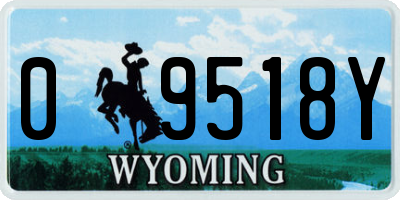 WY license plate 09518Y