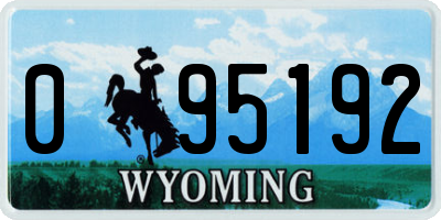 WY license plate 095192