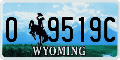 WY license plate 09519C