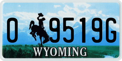 WY license plate 09519G