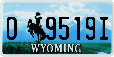 WY license plate 09519I