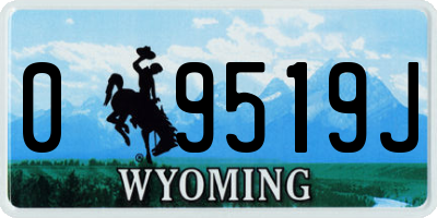WY license plate 09519J