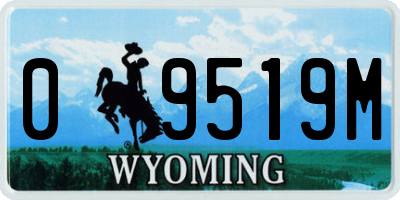 WY license plate 09519M