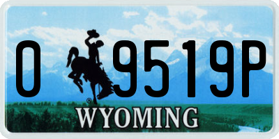 WY license plate 09519P