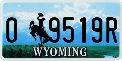 WY license plate 09519R
