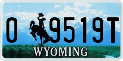 WY license plate 09519T