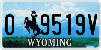 WY license plate 09519V