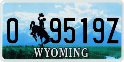 WY license plate 09519Z