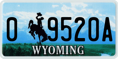 WY license plate 09520A