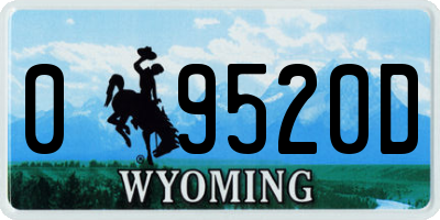 WY license plate 09520D
