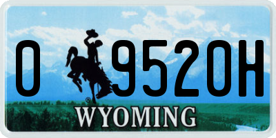 WY license plate 09520H