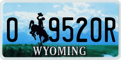 WY license plate 09520R