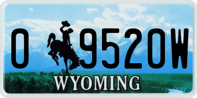 WY license plate 09520W