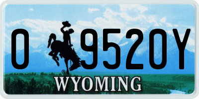 WY license plate 09520Y
