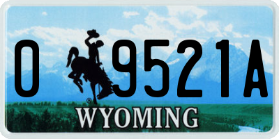 WY license plate 09521A