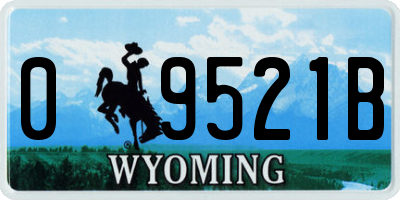 WY license plate 09521B