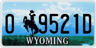 WY license plate 09521D