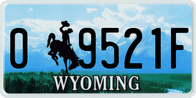 WY license plate 09521F