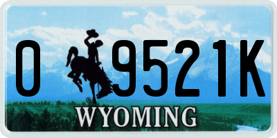 WY license plate 09521K
