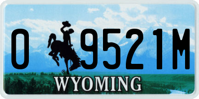 WY license plate 09521M