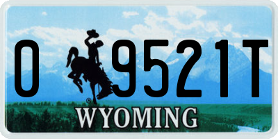 WY license plate 09521T