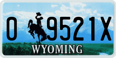 WY license plate 09521X