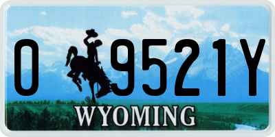 WY license plate 09521Y