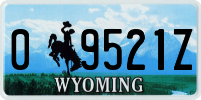WY license plate 09521Z