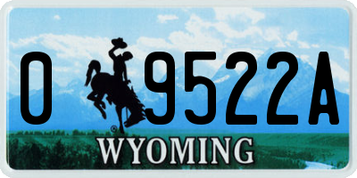 WY license plate 09522A