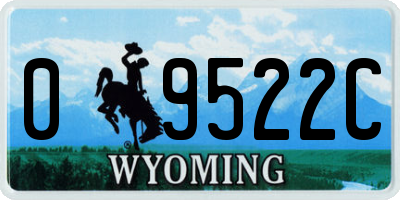 WY license plate 09522C