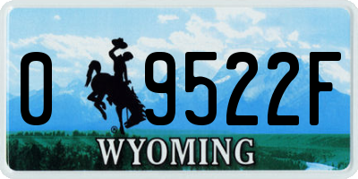 WY license plate 09522F