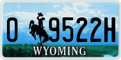 WY license plate 09522H