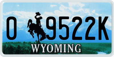 WY license plate 09522K