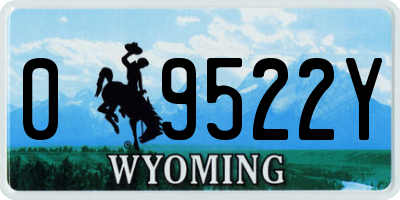 WY license plate 09522Y