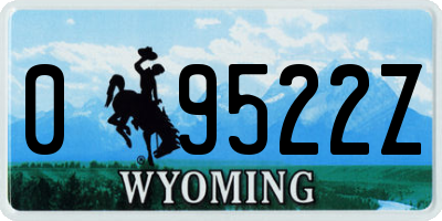 WY license plate 09522Z