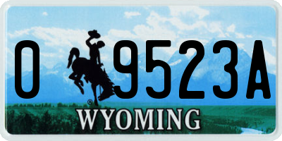 WY license plate 09523A