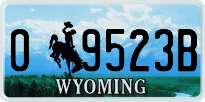 WY license plate 09523B