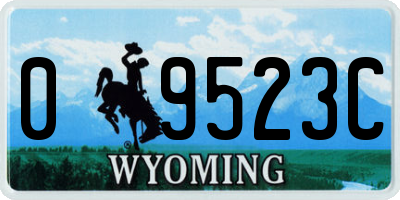WY license plate 09523C