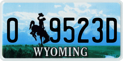 WY license plate 09523D