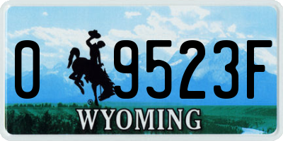 WY license plate 09523F