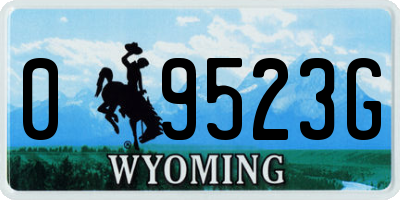 WY license plate 09523G